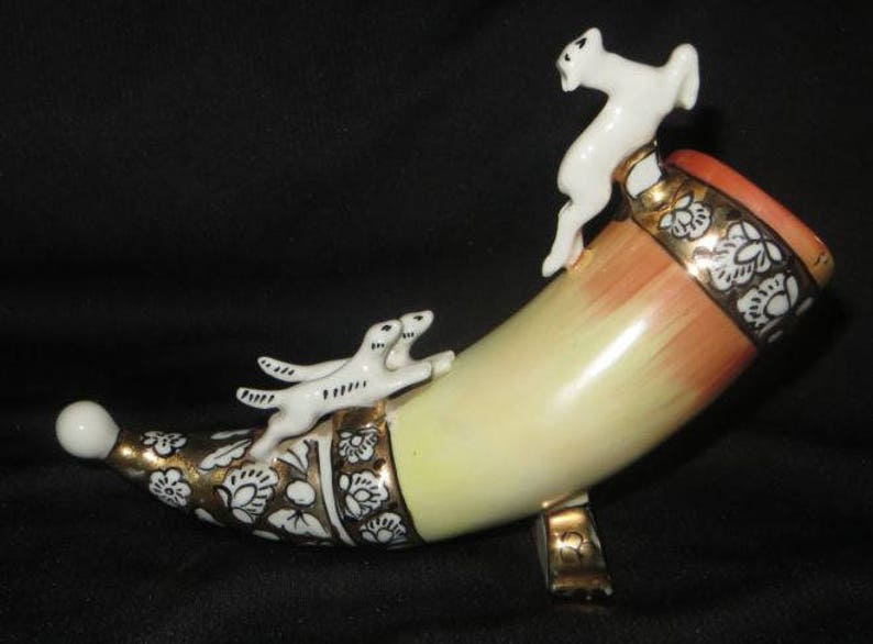 Porcelain Horn Vintage Drinking Horn Horn Decor Home Decor Etsy