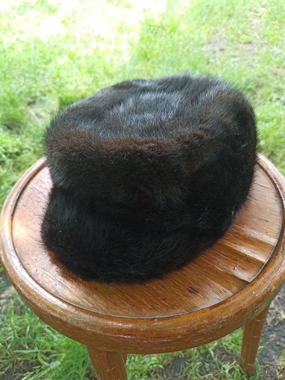 Black Fur Trapper Hat for a Men's Vintage Men's M… - image 1