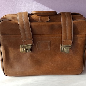 Вrown travel bag Vintage suitcase, Messenger bag, Man tote travel bag, Vintage luggage, Retro suitcase, Travel suitcase USSR