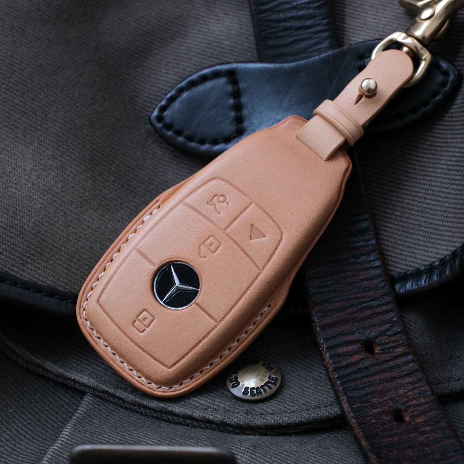 Façonnentle Porteclés en cuir main case.car keychain.car Etsy