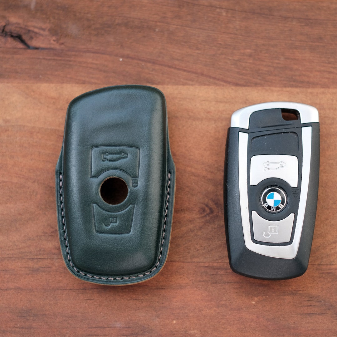 Handmade Leather BMW Car Key Case.leather Car Key Fob Cover, Remote Key ...