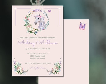 Unicorn Birthday Invitation