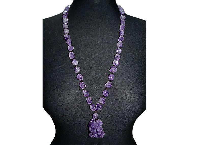 Amethyst Necklace Pendant Raw Natural Amethyst Necklace Amethyst Crystal Necklace Amethyst Birthstone Necklace