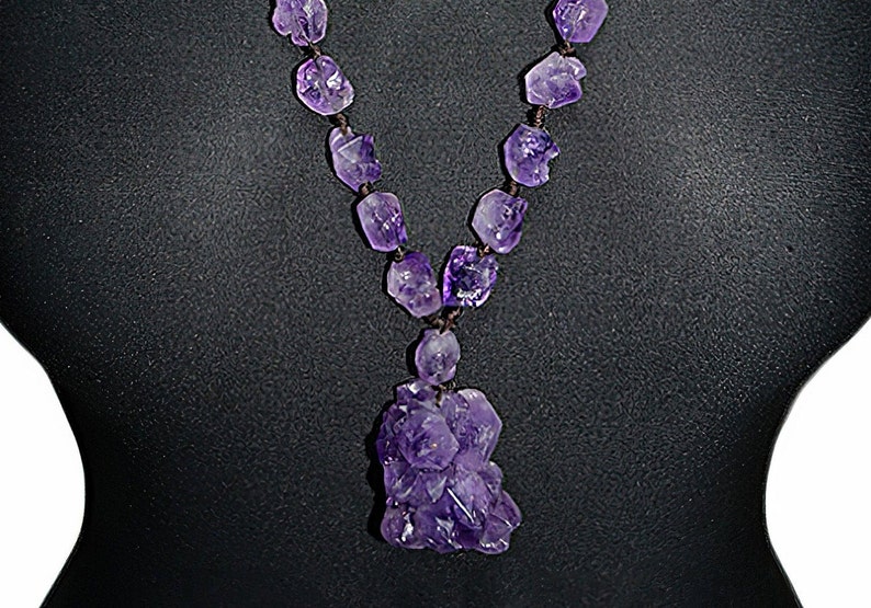 Amethyst Necklace Pendant Raw Natural Amethyst Necklace Amethyst Crystal Necklace Amethyst Birthstone Necklace