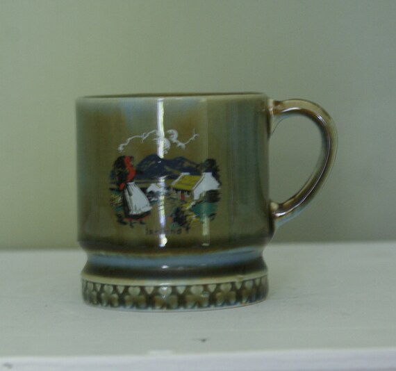 Vintage Irish Wade Porcelain Mug Small With Irish Girl And Etsy