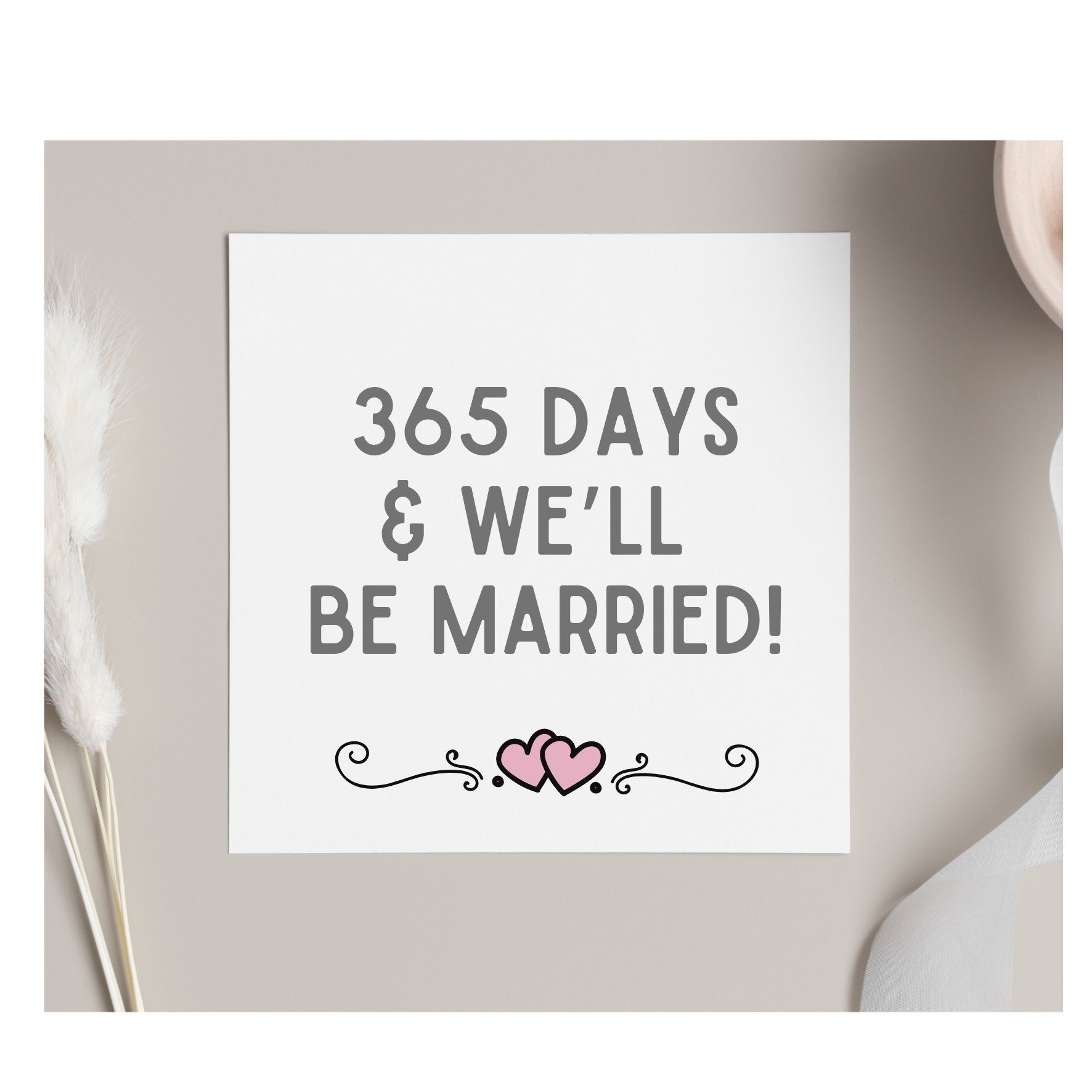 365 Days And Well Be Married Card One Year To Wedding Day - Etsy