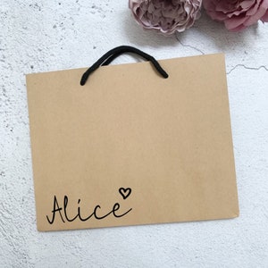 Personalised gift bag, bridal party gift bags, luxury brown kraft gift bags, bridesmaid gifts, eco friendly, birthday gift bag, named bag