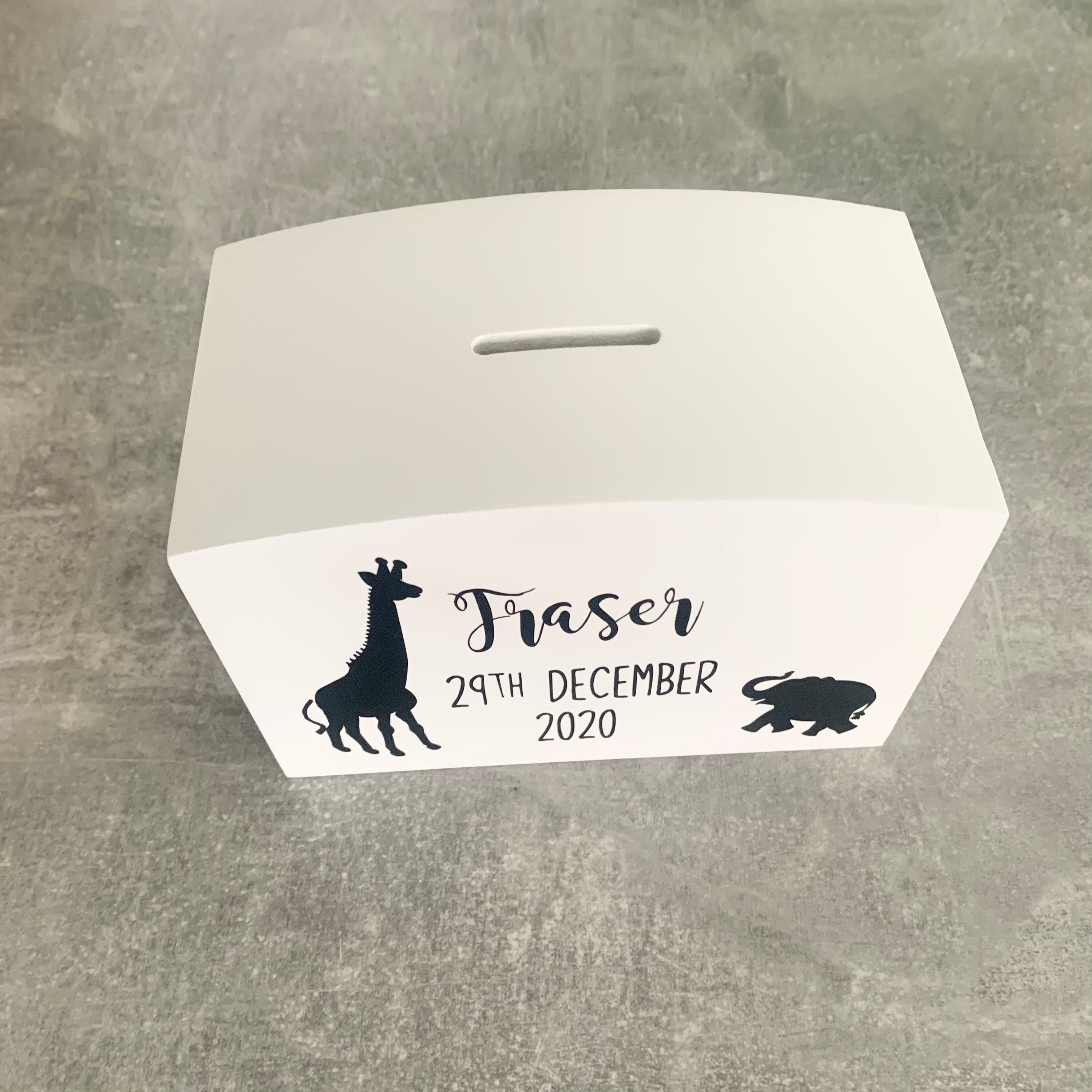 Personalised childrens money box kids piggy bank animal Etsy