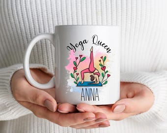 Yoga Queen Mug | Yoga Lover Friend Gifts | Yoga Bestie Present | Birthday Gift For Yoga Ladies | Yoga Instructor Thank You |Mothers Day Gift