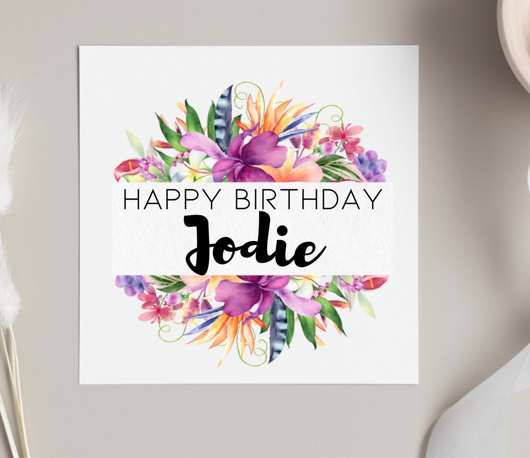 Happy Birthday Card, Personalised Floral Birthday Card for Friends ...
