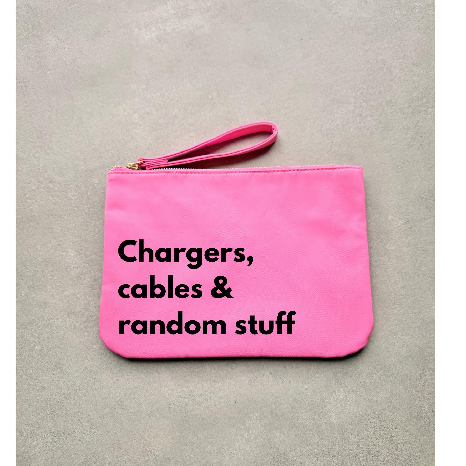 Personalized Charger & Cable Pouch: Nylon Travel Organizer