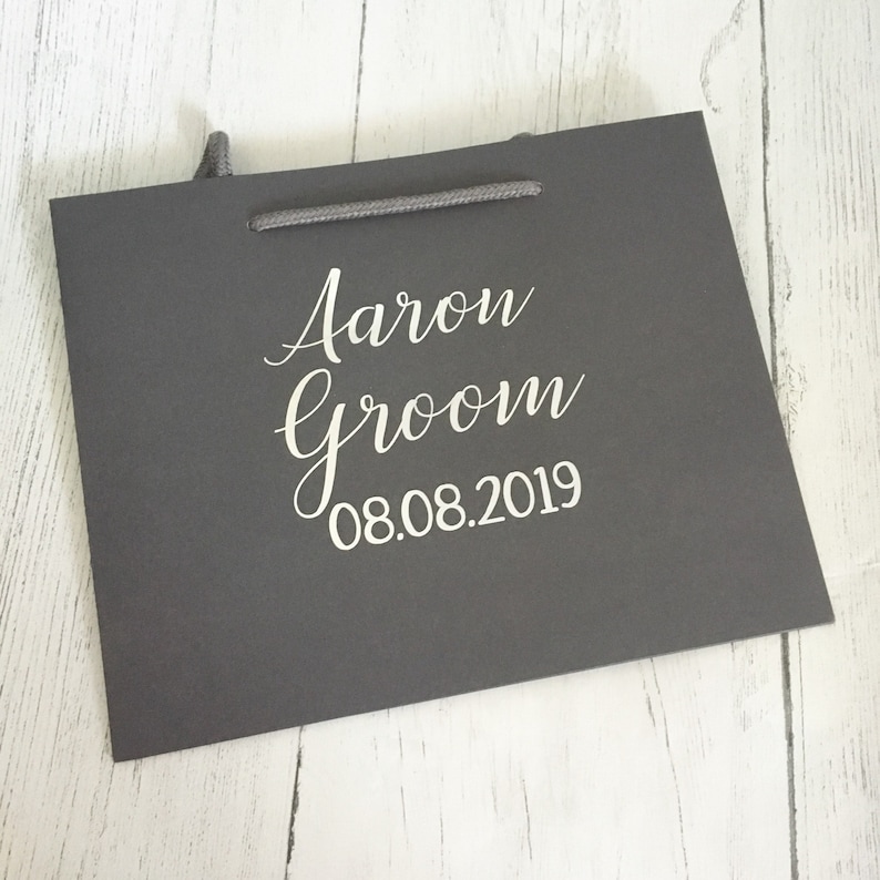 Groom Gift Bag Grey Gift Bag Groomsmen Gift Bag Etsy