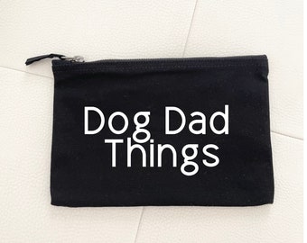 Choses pour papa pour chien, pochette pour objets essentiels pour papa pour chien, sac zippé pour affaires pour chien, cadeaux pour chien, sac à friandises pour chien
