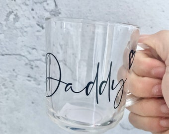 Personalised glass mug, clear glass coffee mug for  Dad Christmas gift, gift for men, daddy birthday gift, men colleague gifts