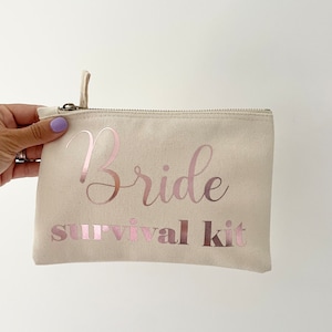 Bride Survival Kit, Bride Wedding Day Essentials, Bride Make Up Bag, Bride To Be Gift, Wedding Day Gift for Bride