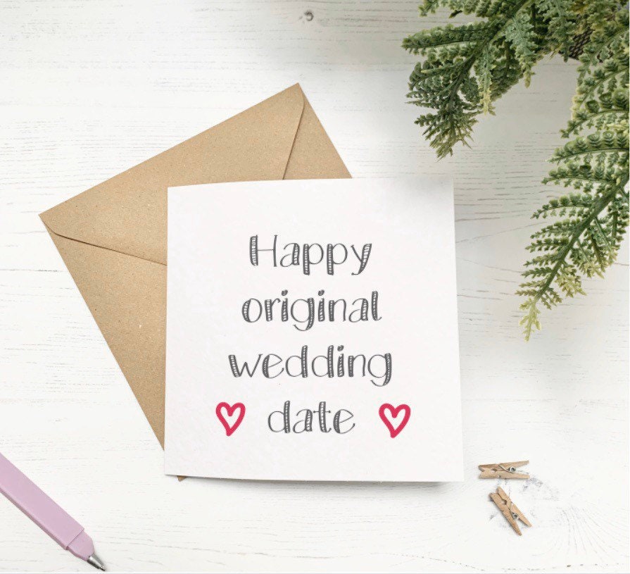Happy Original Wedding Day Would Be Wedding Day Card Wedding Etsy