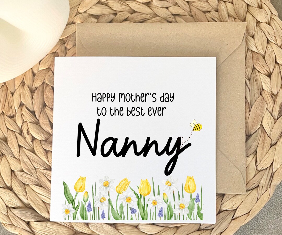Happy Mother’s Day to the Best Ever Nanny, Mum Day Card for Grandma or ...