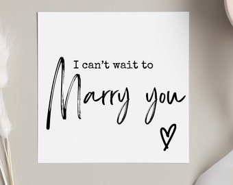 I can’t wait to marry you card, wedding morning card, card for future wife or husband, groom and bride cards, wedding day gifts