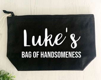 Dad toiletry case, handsomeness bag, Father’s Day gift, dad birthday gift, dad valentines gift from the kids, anniversary gift for him