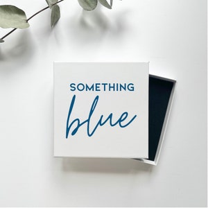 Something blue gift box for bride, something old, something new, something borrowed gifts, bouquet charm gift box, wedding day gift boxes