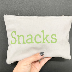 Snack bag, travel snacks pouch, airplane snack case, gift for mums, mum present, kids snack bag, gift for him, food storage