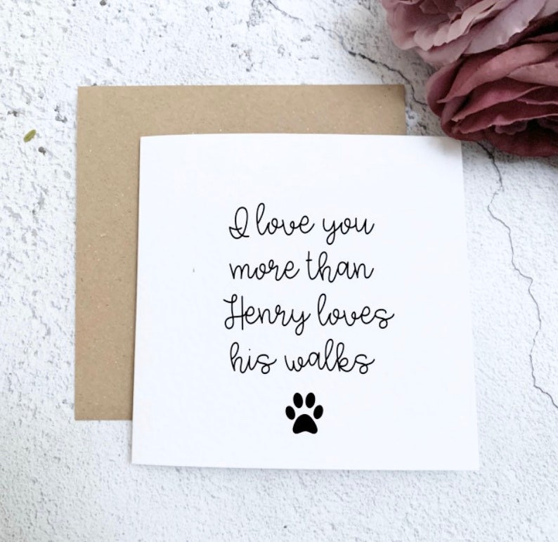 Anniversary Card for Dog Owners Valentines Dog Owner Cards Etsy