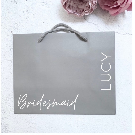 Bridesmaid or Groomsmen Personalised Gift Bag, Bridal Party Gifts