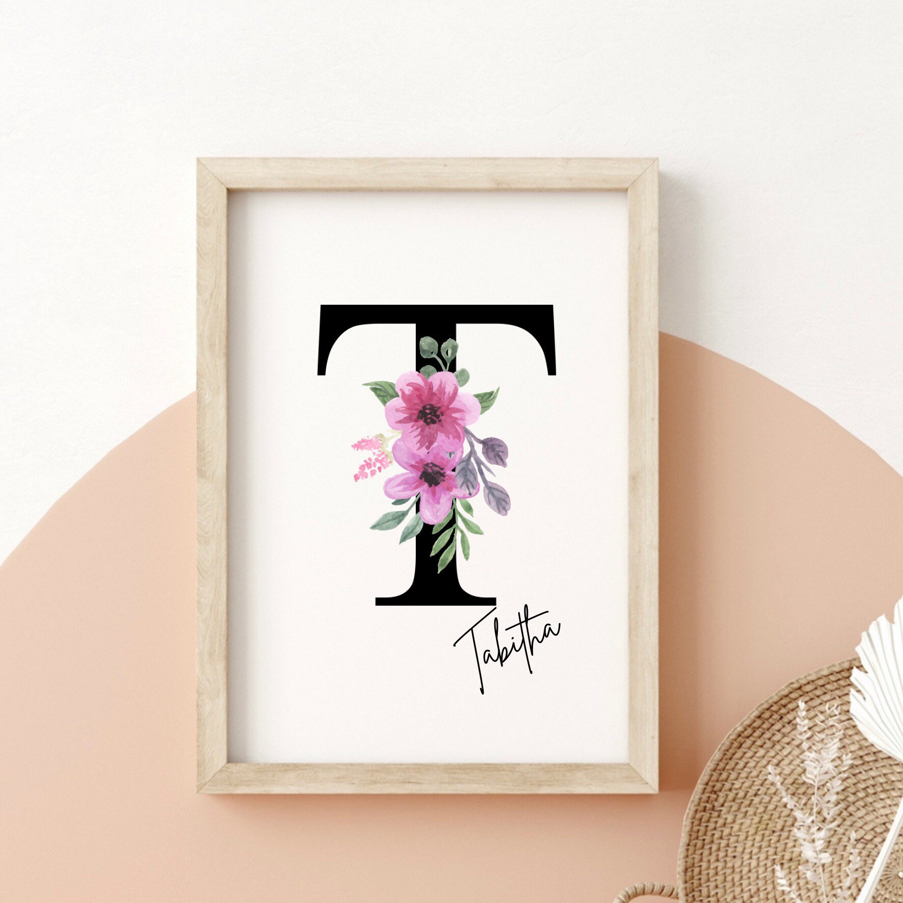 Digital Art & Collectibles Initial Wall Decor Nursery Initial Print