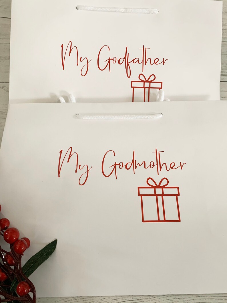 Christmas Gift Bag Named Gift Bags White Card Gift Bag Etsy