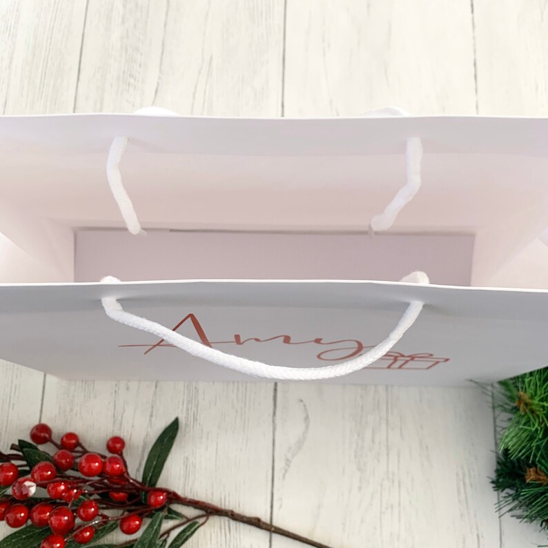 Christmas Gift Bag Named Gift Bags White Card Gift Bag Etsy