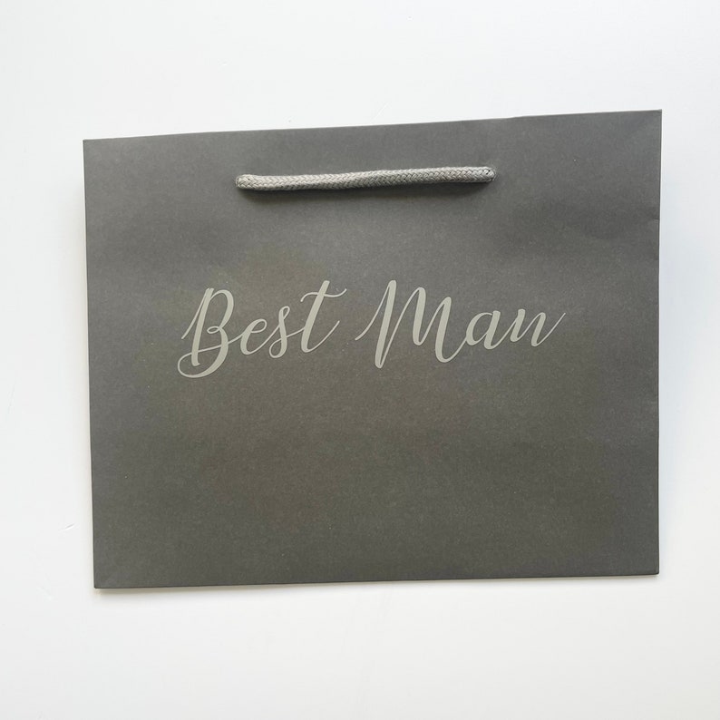Best Man Gift Bag Grey Gift Bag Groomsmen Gift Bag Medium Etsy UK
