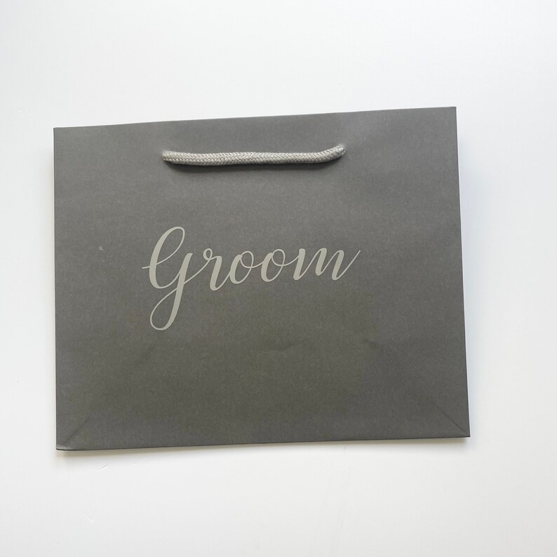 Best Man Gift Bag Grey Gift Bag Groomsmen Gift Bag Medium Etsy UK