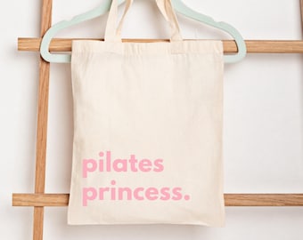 Pilates Princess Tote Bag, Gym kit bag, Reformer Pilates Stuff, Pilates Instructor Gift, Workout Bag, Sister or Friend Birthday Gift
