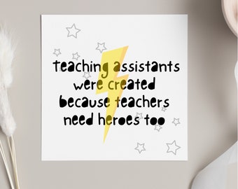 Teaching assistant thank you card from children, Xmas thank you card from teachers to assistant, TA appreciation card, Assistant gifts,