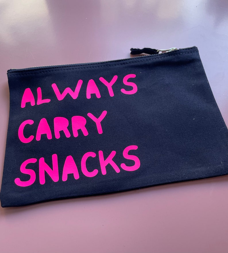 Always Carry Snacks pouch, snack bag for mums on the go, mum birthday gift, friend novelty gifts, work wife colleague new job gift image 3