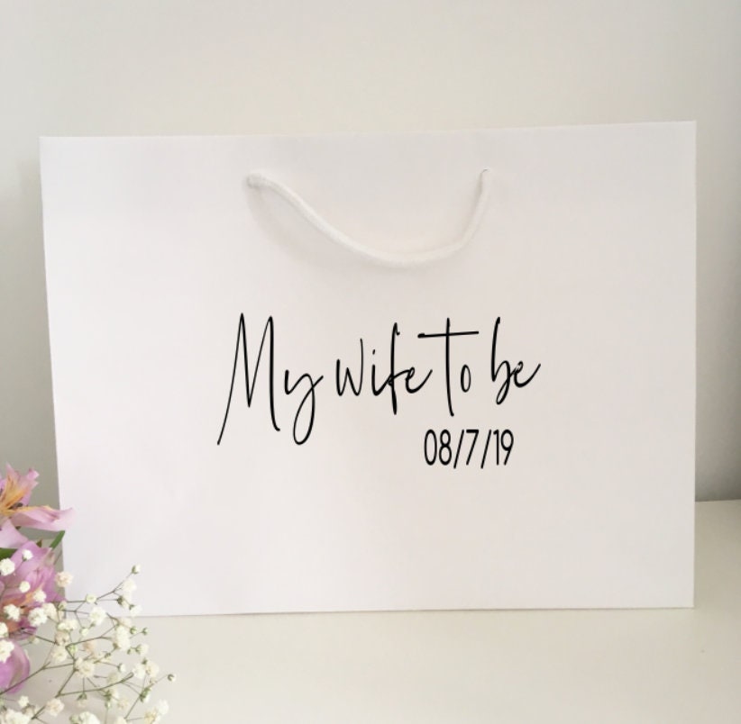 Wife to be gift bag, gift bag for wife to be, wedding day gift bag, b…