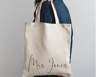 Personalised Teacher Tote Bag, Teacher Thank You Gift, Teacher & TA Christmas Gift and Teaching Assistants, Teacher Thank You Presents