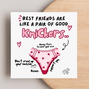 Friend Card, Best Friend, Bra, Support, Underwear, Bra Card, Support Card,  Friendship Card, Friend, Friends Are Like Bras, Funny Card 