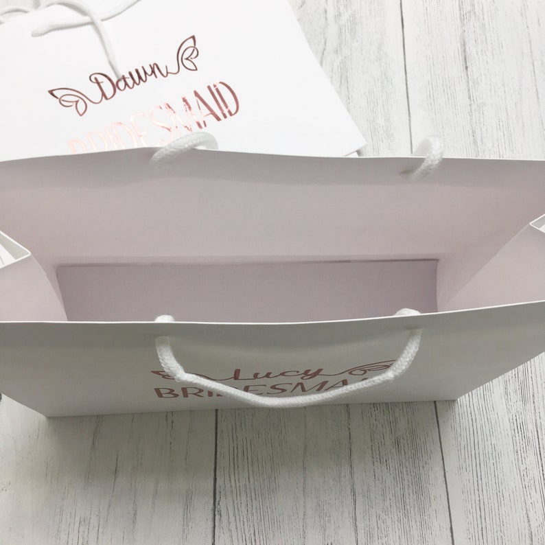 Bridesmaid gift bag white gift bag personalised bridesmaid Etsy
