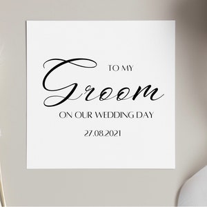 To my groom on our wedding day personalised card for husband to be, cards from bride to be for groom, marry you cards