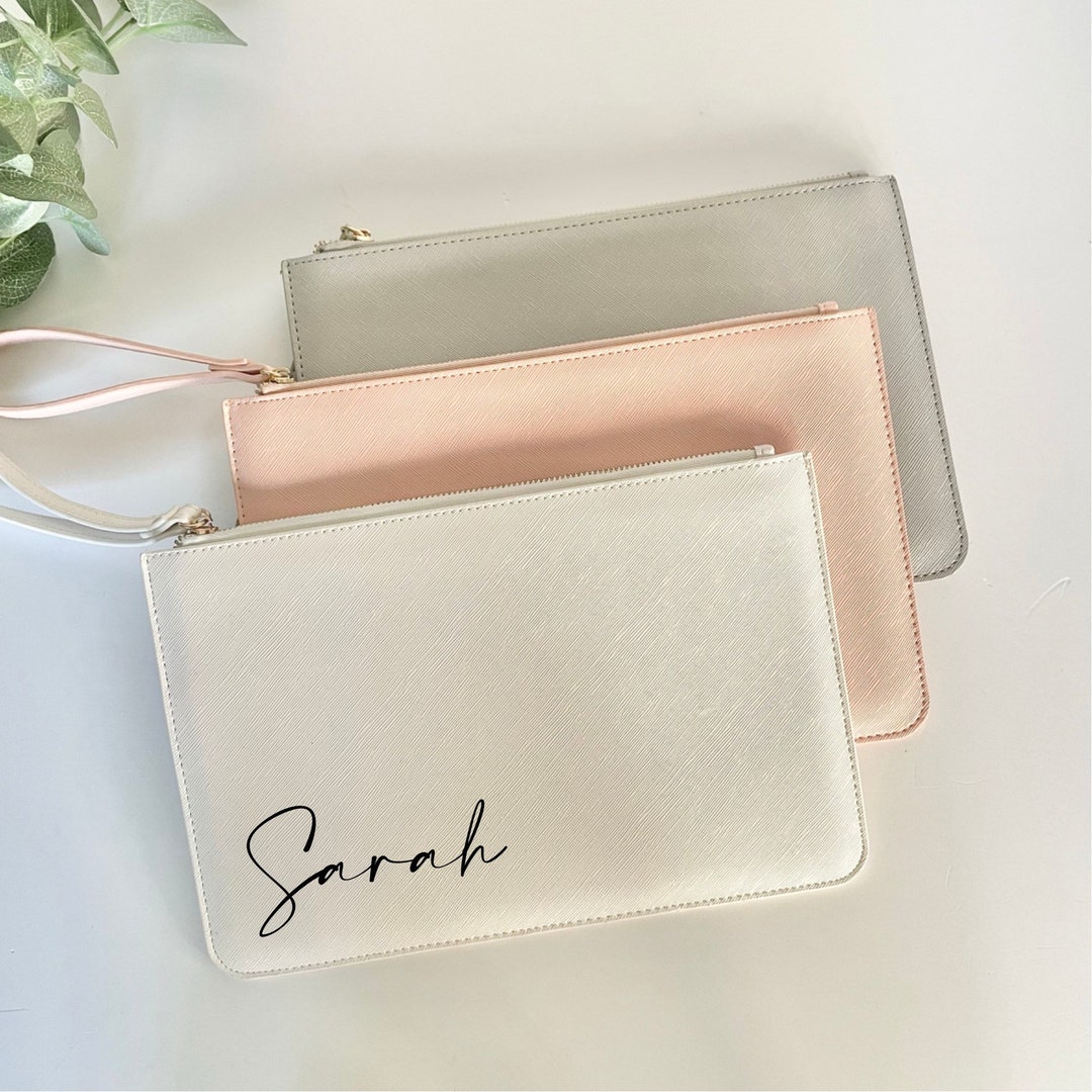 Bridesmaid Proposal Gift, Personalised Pouch, Leatherette Clutch