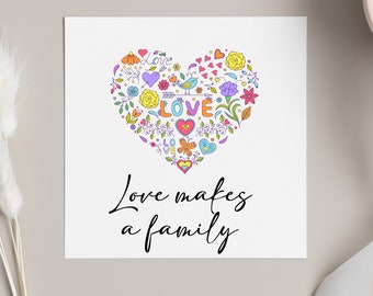 Rainbow and sunshine personalised adoption family card. Adoption Card Congratulations on your loving adoption