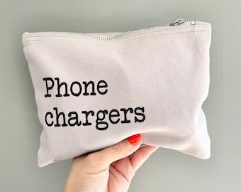 Phone Charger bag, charger cables organiser, travel packing bag, tech cases, Mother’s Day gift, Father’s Day gift, home organisation storage