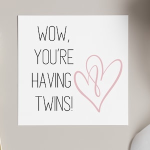 Twin baby card, congratulations on baby twins, you’re having twins card, new baby cards, double love twins, twin baby mumma