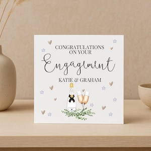 Engagement Card, Personalised Champagne Congratulations on Your Engagement Card, Friend and Family Engagement Card, Besties Getting Married