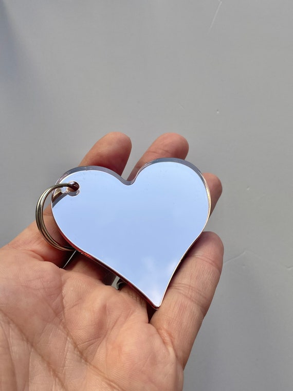 Acrylic Creative Couple Keychain Heart Shape Insert-PASSPORT PHOTO Frame Gift UK 