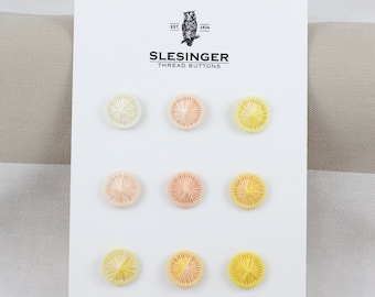 Tarjeta de muestra de diseñador No. 11 - BOTONES VINTAGE DE SLESINGER Victoria 26" (15,5 mm) - Lea la descripción***
