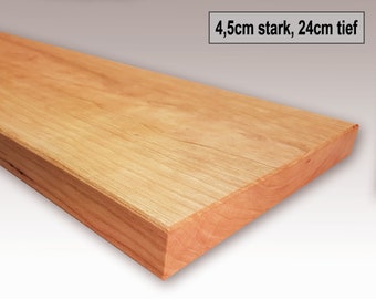 Wandplank kersenboom massief 24 cm diep / 4,5 cm dik / houten plank