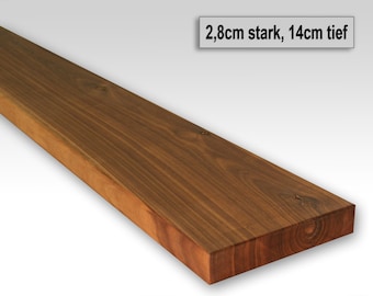 Wall shelf solid walnut - 14 cm deep / 2.8 cm thick / wooden shelf / wall shelf walnut