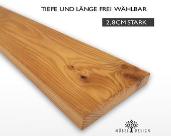 Ulme Massivholz Regal 14-24cm tief / 2,8cm stark - diverse längen - Wandboard, Wandregal, Schweberegal / Holzregal